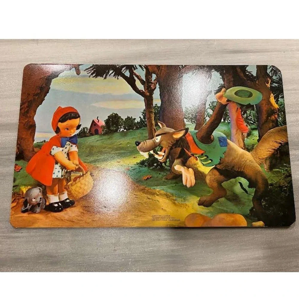Vintage Maxwell Dorne Moppet Products Fairy Tale Placemats Set of 4 Double Sided